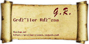 Gröller Rózsa névjegykártya